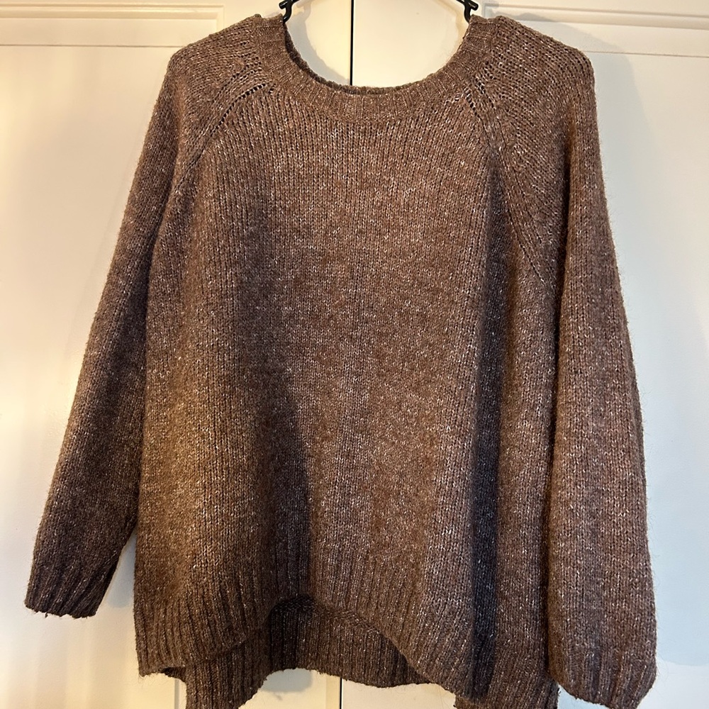 Old Navy Brown Crew Neck Sweater Relaxed Fit